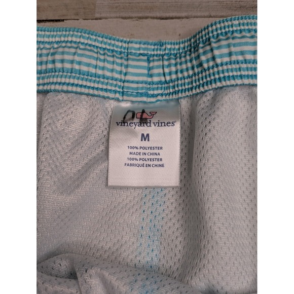 Vineyard Vines Swim‎ Trunks Size M Marlin Print Pocket Blue Striped Lined 6" - Picture 5 of 12